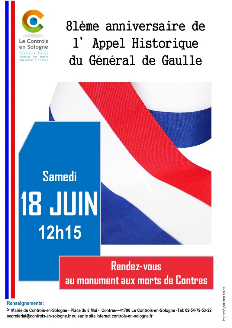 Cérémonie du 18 juin Le ControisenSologne