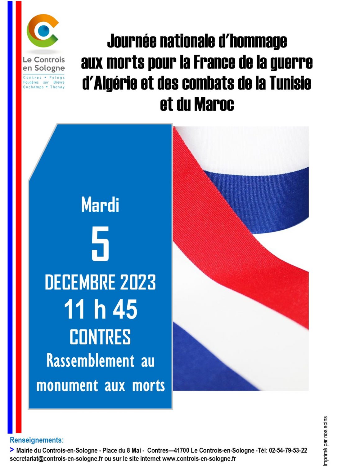 Cérémonie du 5 décembre Le ControisenSologne Cérémonie du 5 décembre Le ControisenSologne