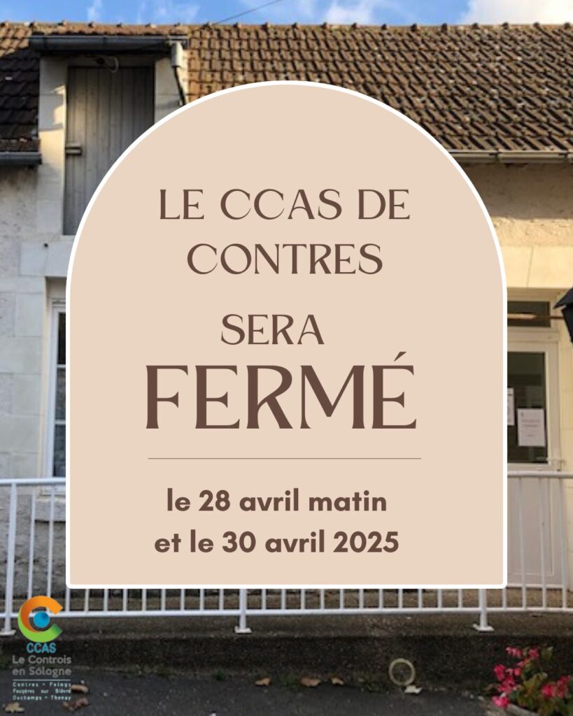 Fermeture CCAS 28/04 et 30/04