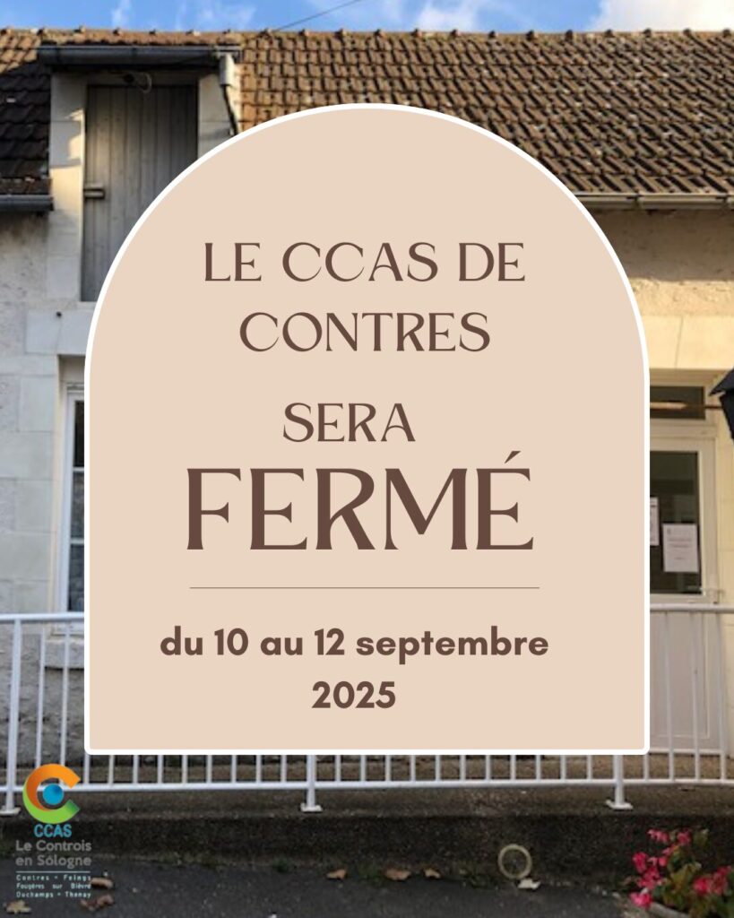 Fermeture CCAS 10 au 12 septembre