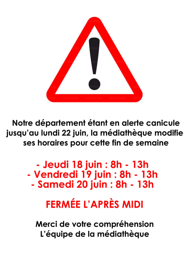Modification des horaires de médiathèque